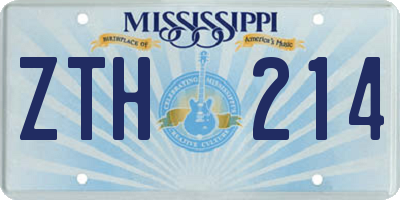 MS license plate ZTH214