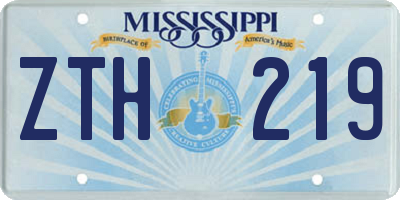 MS license plate ZTH219