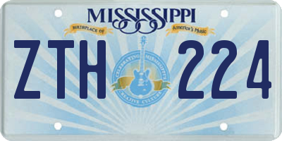 MS license plate ZTH224