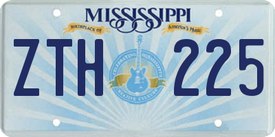 MS license plate ZTH225
