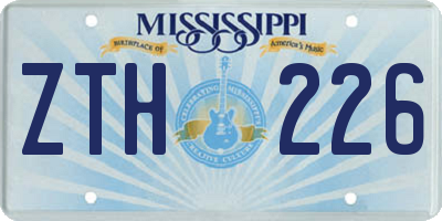 MS license plate ZTH226