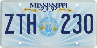 MS license plate ZTH230