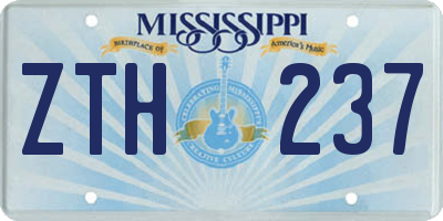 MS license plate ZTH237
