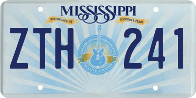 MS license plate ZTH241