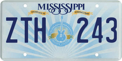 MS license plate ZTH243