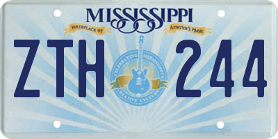 MS license plate ZTH244