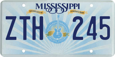 MS license plate ZTH245