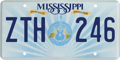 MS license plate ZTH246