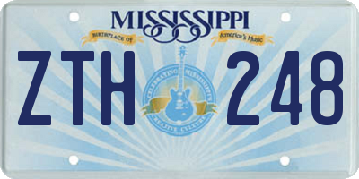MS license plate ZTH248