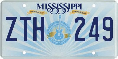 MS license plate ZTH249