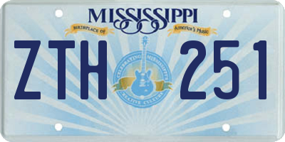 MS license plate ZTH251