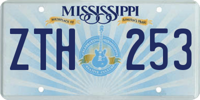 MS license plate ZTH253