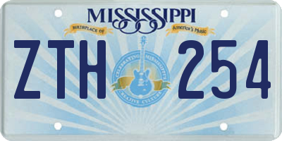 MS license plate ZTH254