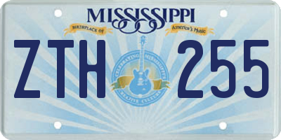 MS license plate ZTH255