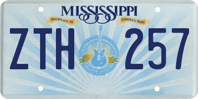 MS license plate ZTH257