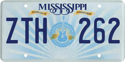 MS license plate ZTH262