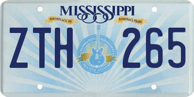MS license plate ZTH265