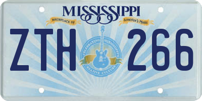 MS license plate ZTH266