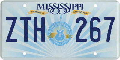 MS license plate ZTH267