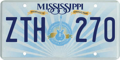 MS license plate ZTH270