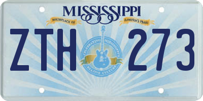 MS license plate ZTH273