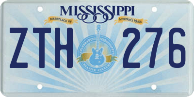 MS license plate ZTH276