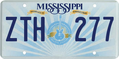 MS license plate ZTH277