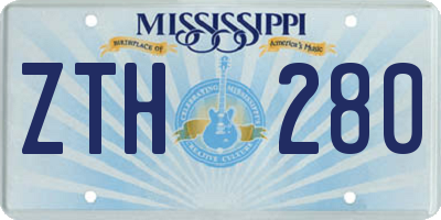 MS license plate ZTH280