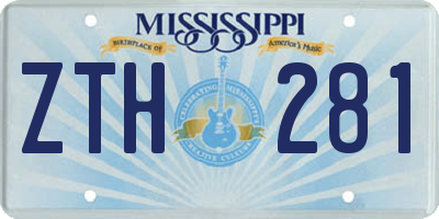 MS license plate ZTH281