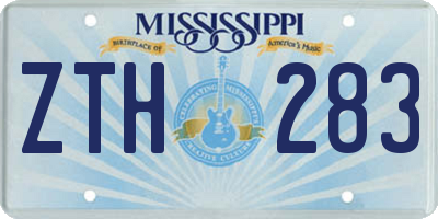 MS license plate ZTH283