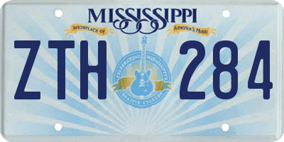 MS license plate ZTH284