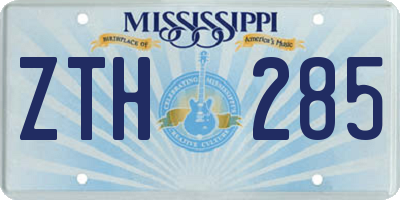 MS license plate ZTH285