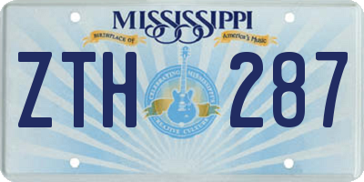 MS license plate ZTH287