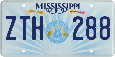 MS license plate ZTH288