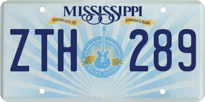MS license plate ZTH289