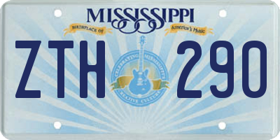 MS license plate ZTH290