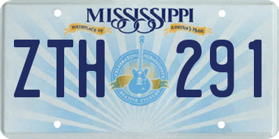 MS license plate ZTH291