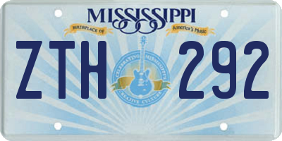 MS license plate ZTH292