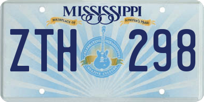 MS license plate ZTH298