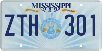 MS license plate ZTH301