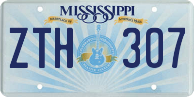 MS license plate ZTH307