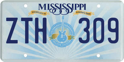 MS license plate ZTH309