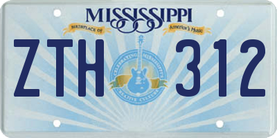 MS license plate ZTH312