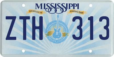 MS license plate ZTH313