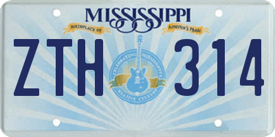 MS license plate ZTH314