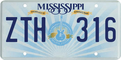 MS license plate ZTH316