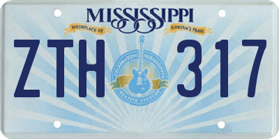 MS license plate ZTH317