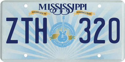 MS license plate ZTH320
