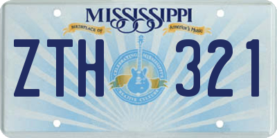MS license plate ZTH321