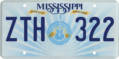 MS license plate ZTH322